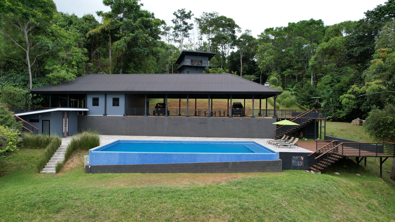 Mountain Estate with Waterfall View & Partial Ocean View, Commercial Kitchen, Gym, Massive Saltwater Pool & 4 Building Sites
