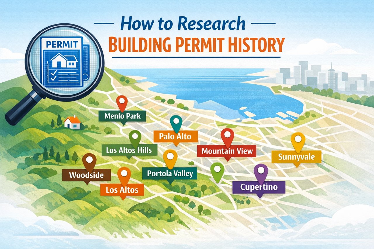 Building Permit History Search Guide (2026): How to Look Up Permits Online in Los Altos, Los Altos Hills, Palo Alto, Mountain View, Sunnyvale, Cupertino, Menlo Park, Woodside & Portola Valley