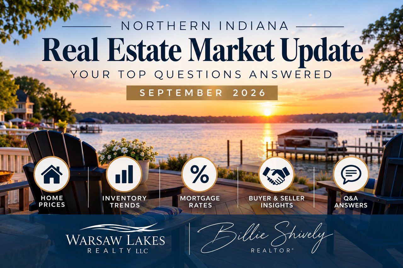 Northern Indiana real estate market update for September 2026, covering prices, inventory, mortgage rates, buyer and seller insights, and Q&A.