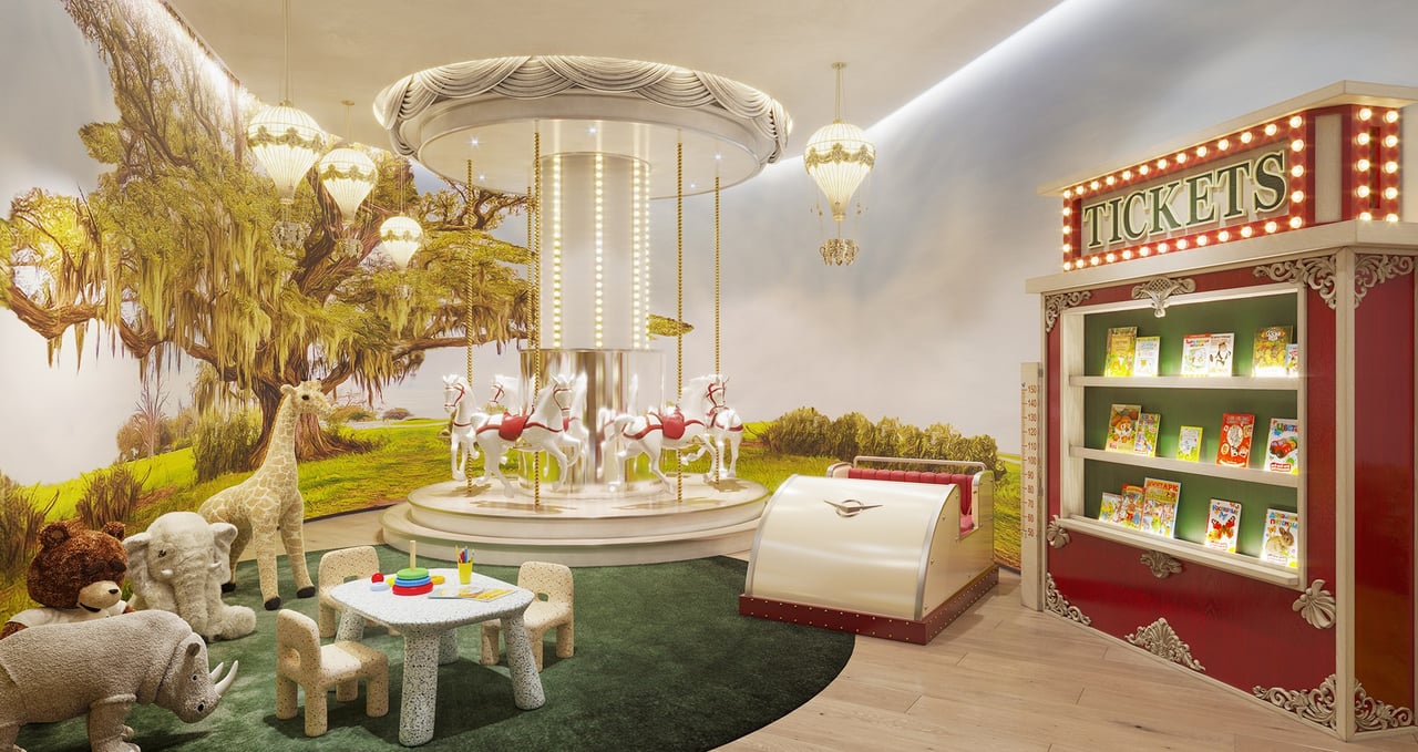 Children’s Playroom rendering at Baccarat Residences in Brickell, Miami.
