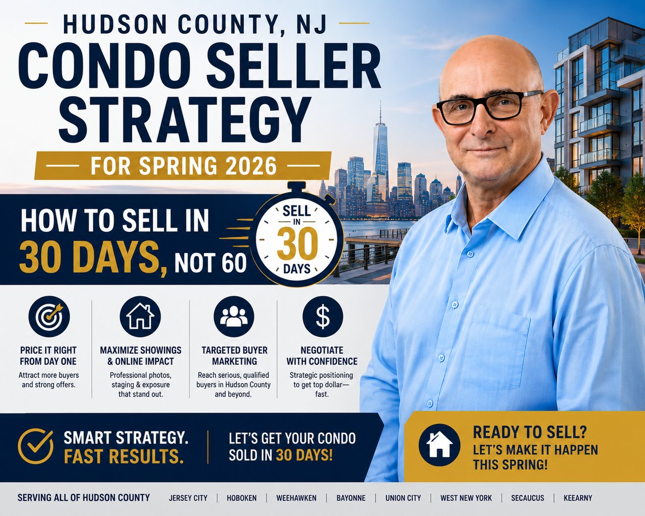 Hudson County NJ Condo Seller Strategy for Spring 2026: How to Sell in 30 Days, Not 60