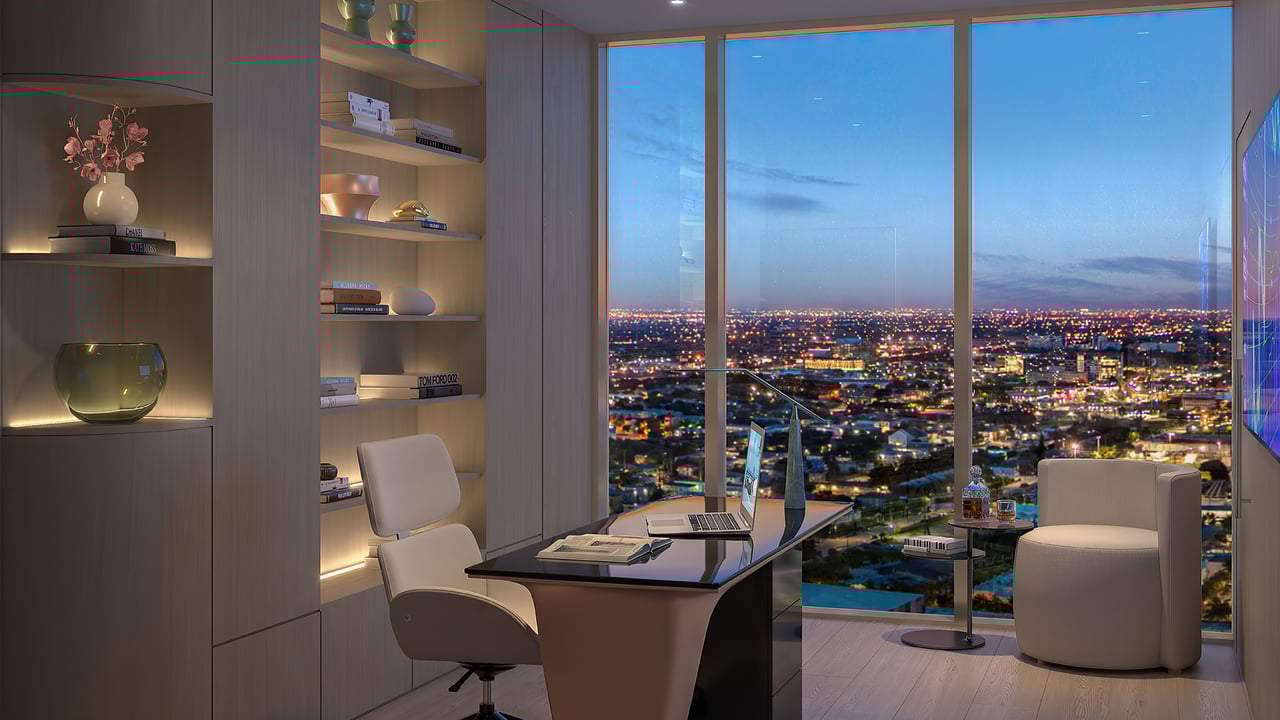 Sage Intracoastal Residences interior office cabinetry 