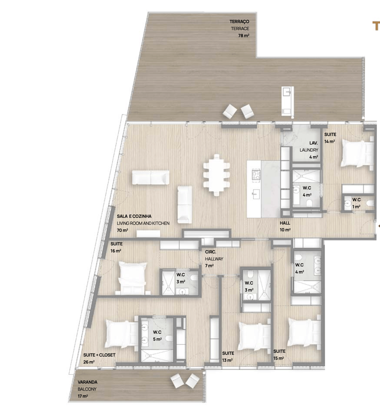 Exclusive T5 Penthouse with Panoramic Terrace and Five Suites in Vila Nova de Gaia, Portugal