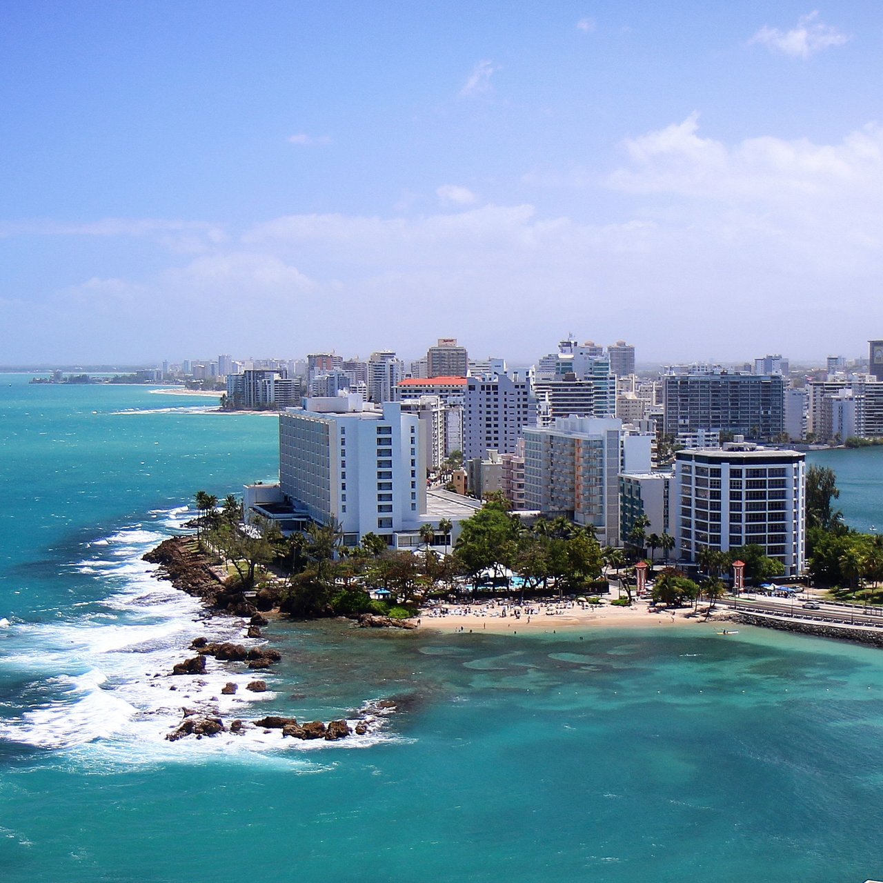 tall buildings by the sea