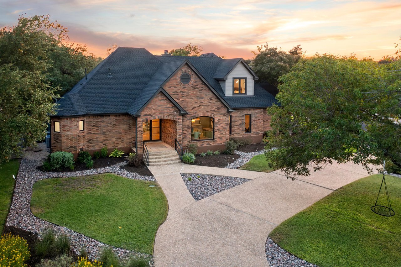 Corner lot with curved driveway