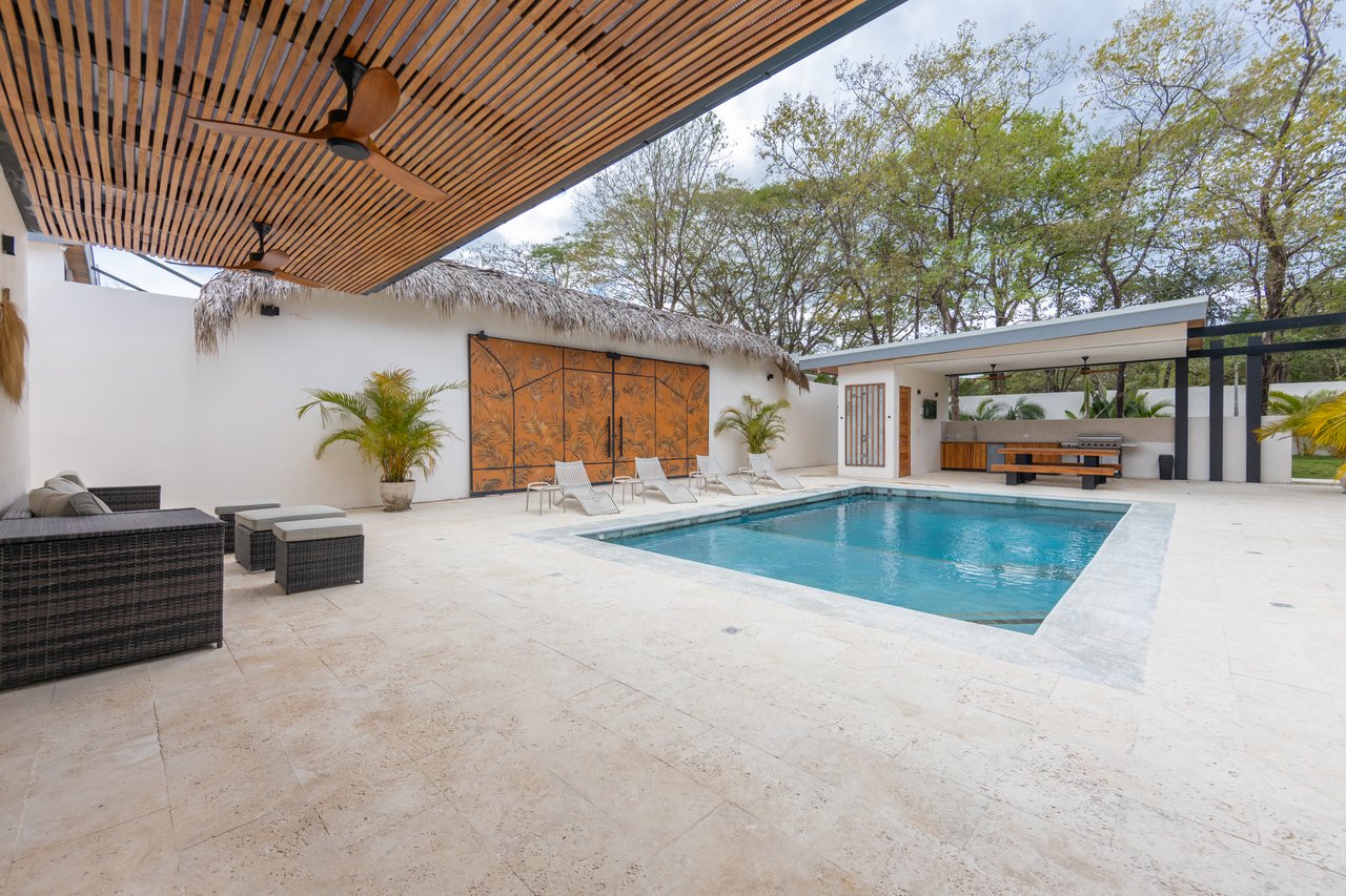 Casa Guacamaya Roja Lot B20 | Elegant 4-Bedroom Home with Pool & Outdoor Kitchen, Steps from Playa Grande Beach, Costa Rica