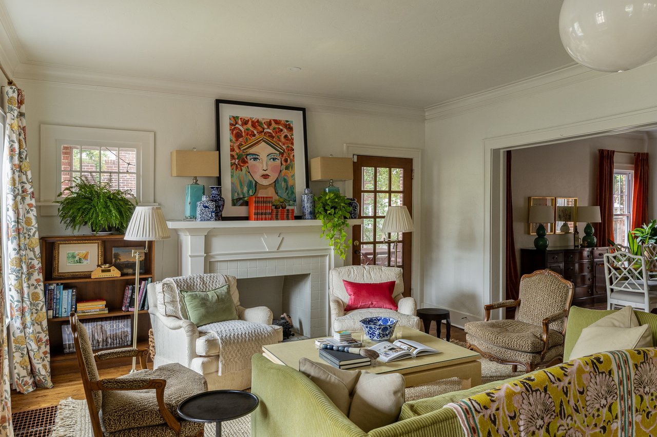 Georgian Colonial Revival Living Room OKC