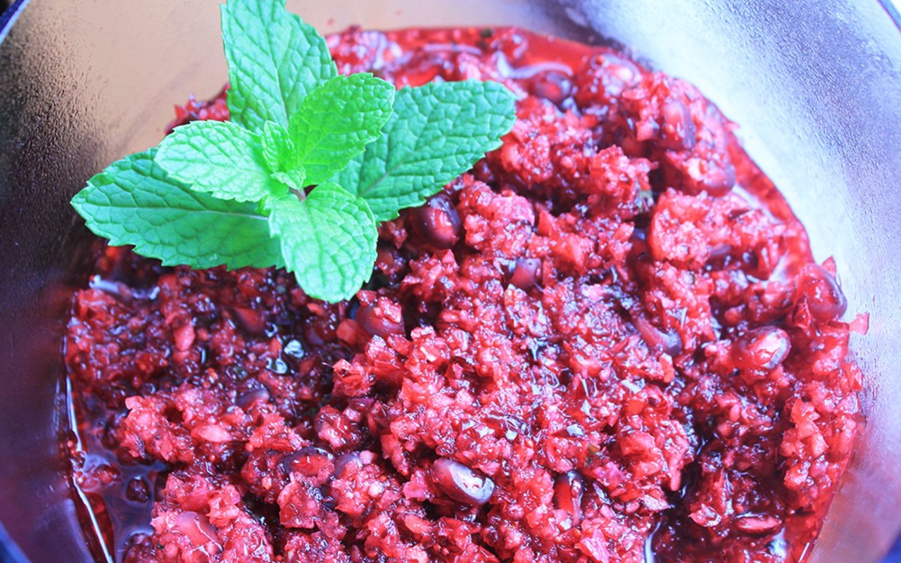 Raw Grand Marnier-Ginger Cranberry Relish