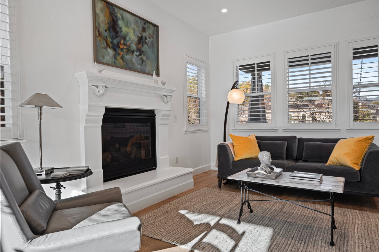 Family-friendly living room with warm finishes and flexible layout