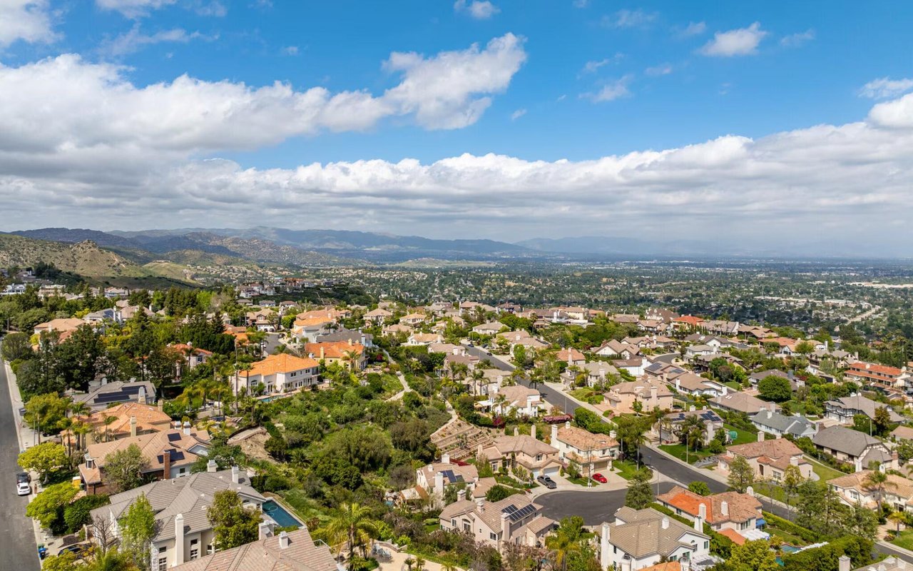 Woodland Hills neighborhood hillside estates aerial view San Fernando Valley Los Angeles