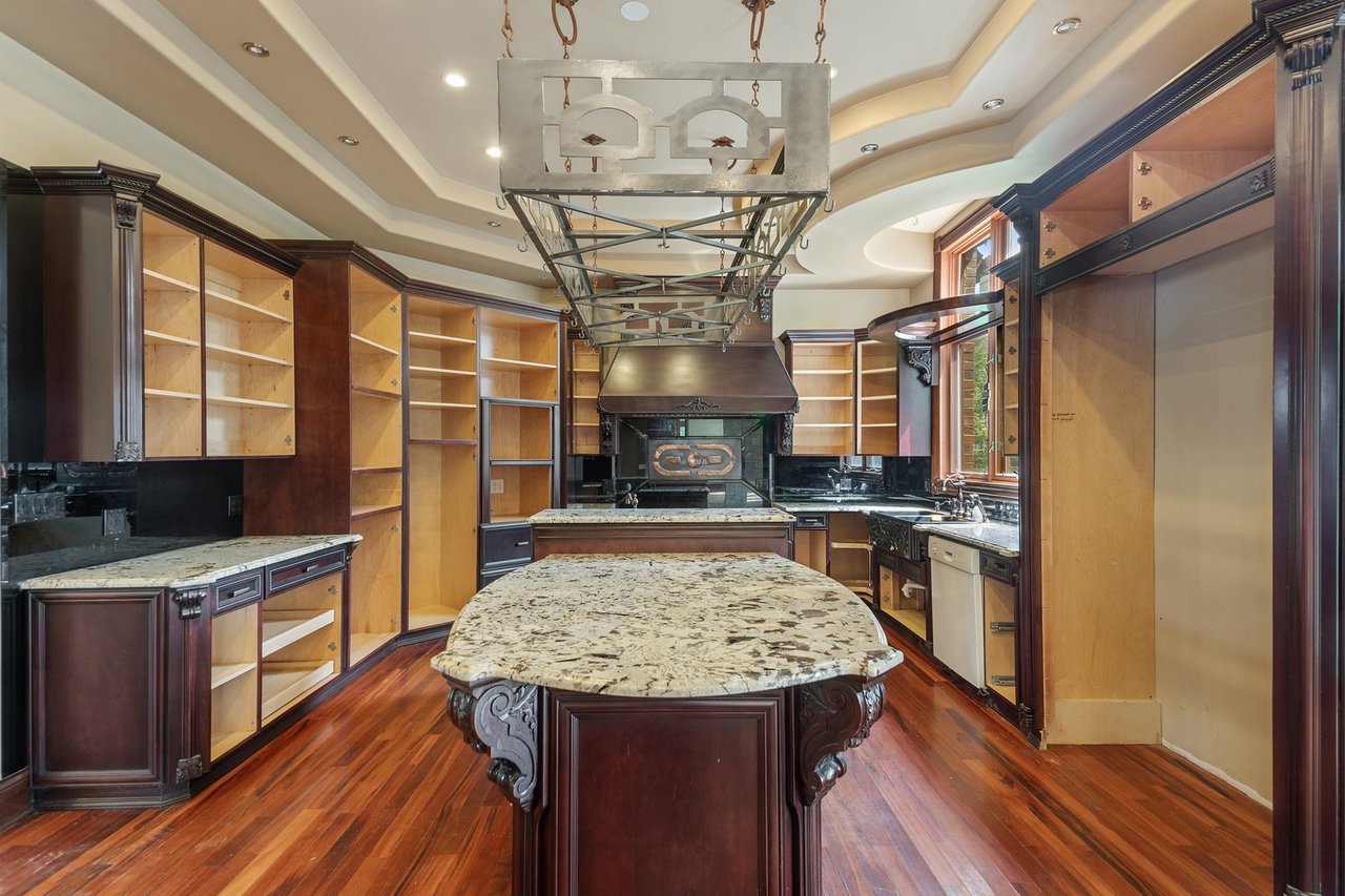Brick And Stone Estate Situated On A Quiet Street In The Woodlands Of Hinsdale