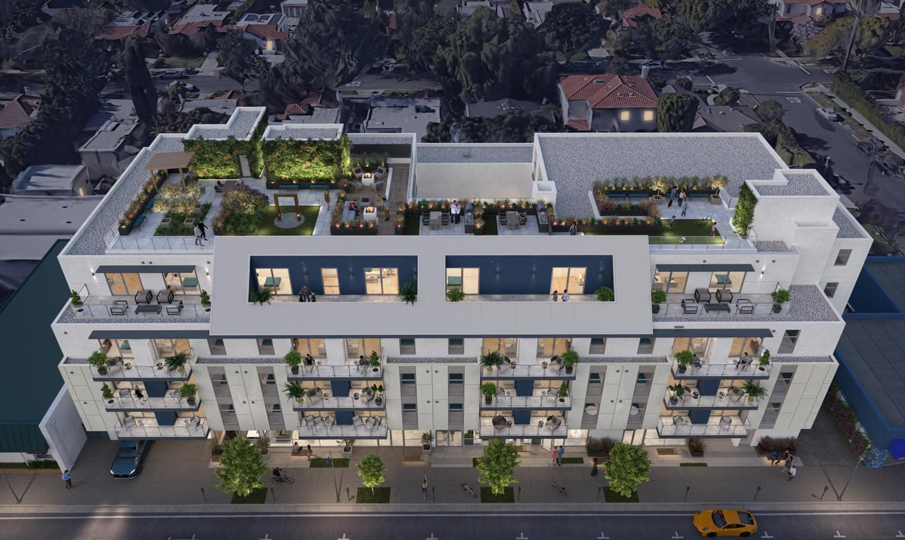 At site of old Wally's building on Westwood Boulevard and Olympic in Los Angeles