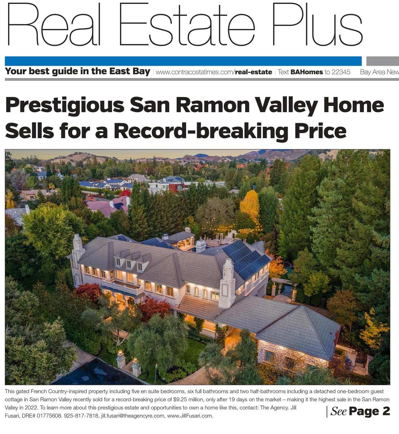 Prestigious San Ramon Valley Home Sells for Record-Breaking Price 