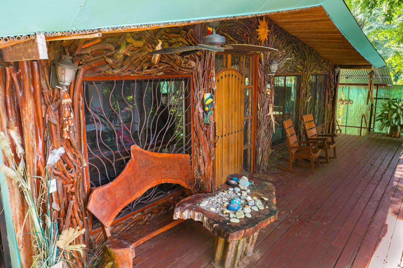 Artistic river home in the rainforest