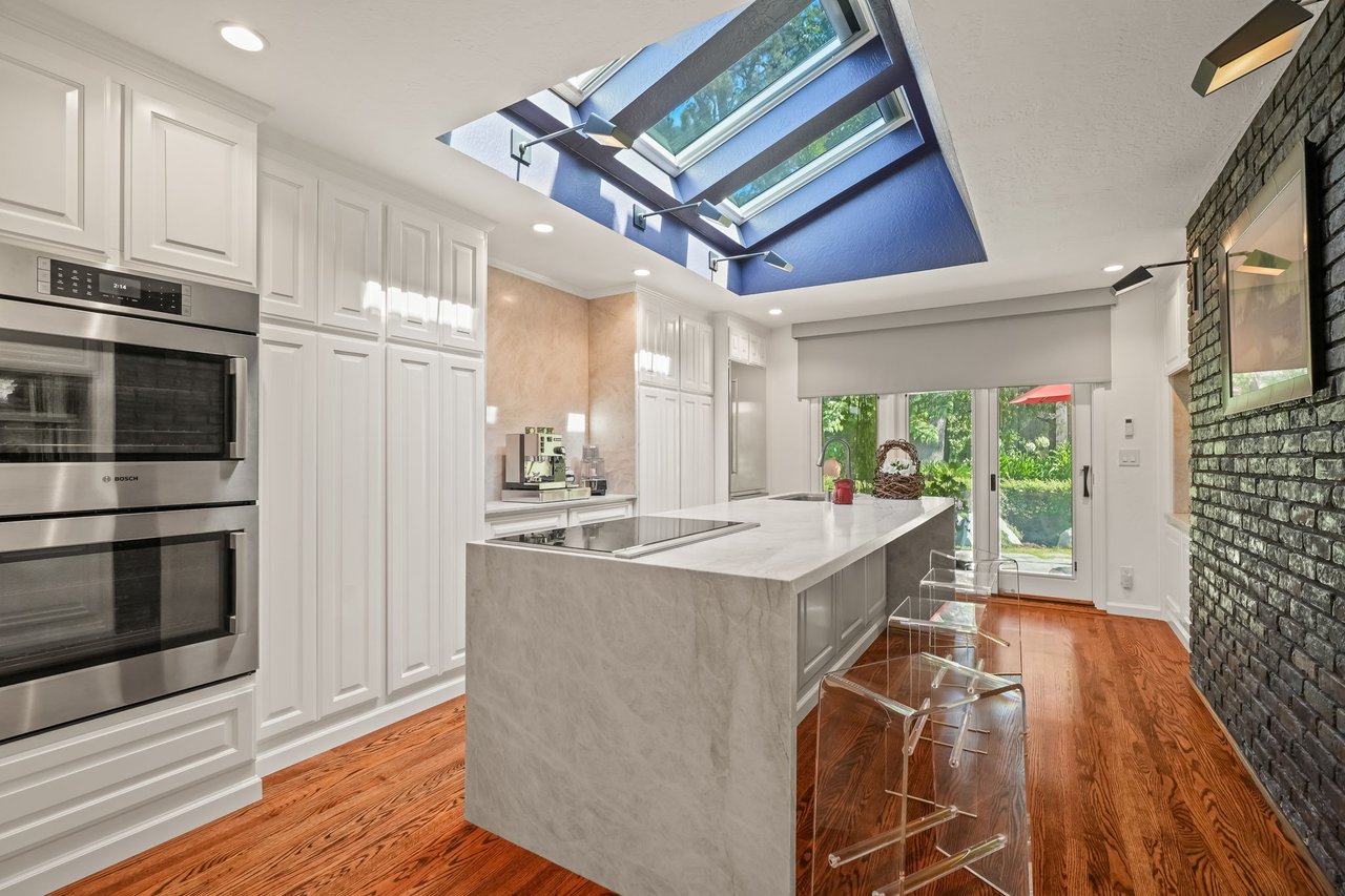 Beautiful marble island in a Menlo Park luxury home
