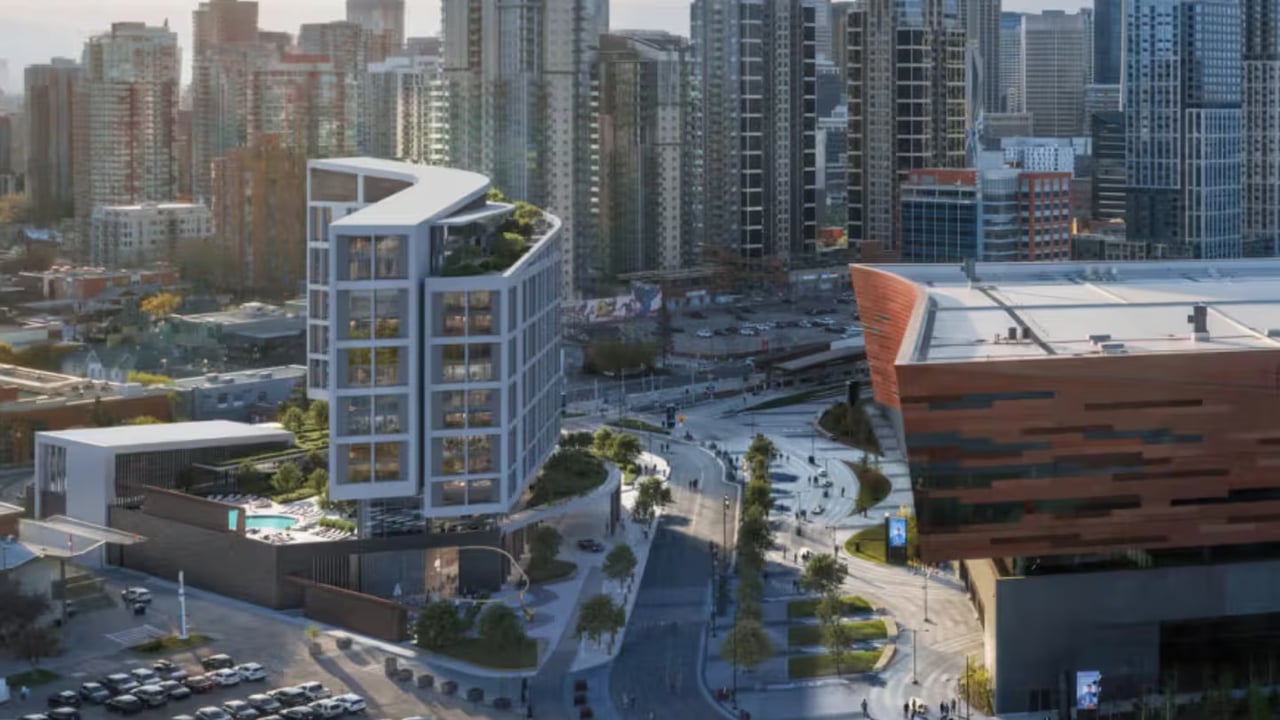 The New Truman Hotel rendering being built in Calgarys Stampede Park 