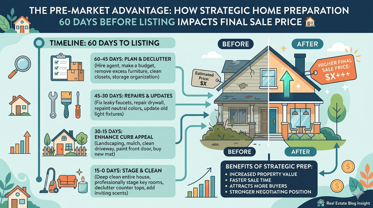 The Pre-Market Advantage: How Strategic Home Preparation 60 Days Before Listing Impacts Final Sale Price 🏡