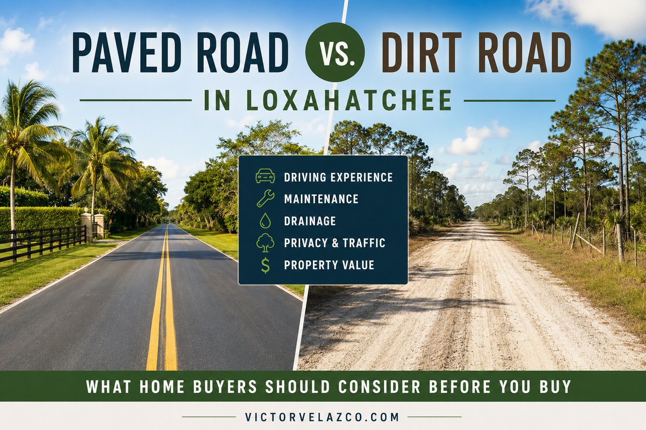 Paved Road vs. Dirt Road in Loxahatchee: What Homebuyers Should Consider