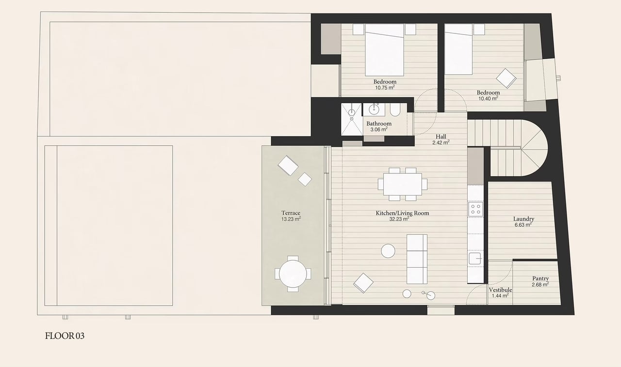 Elegant 3-Bedroom Duplex with Parking and Outdoor Space in Campo de Ourique, Lisbon