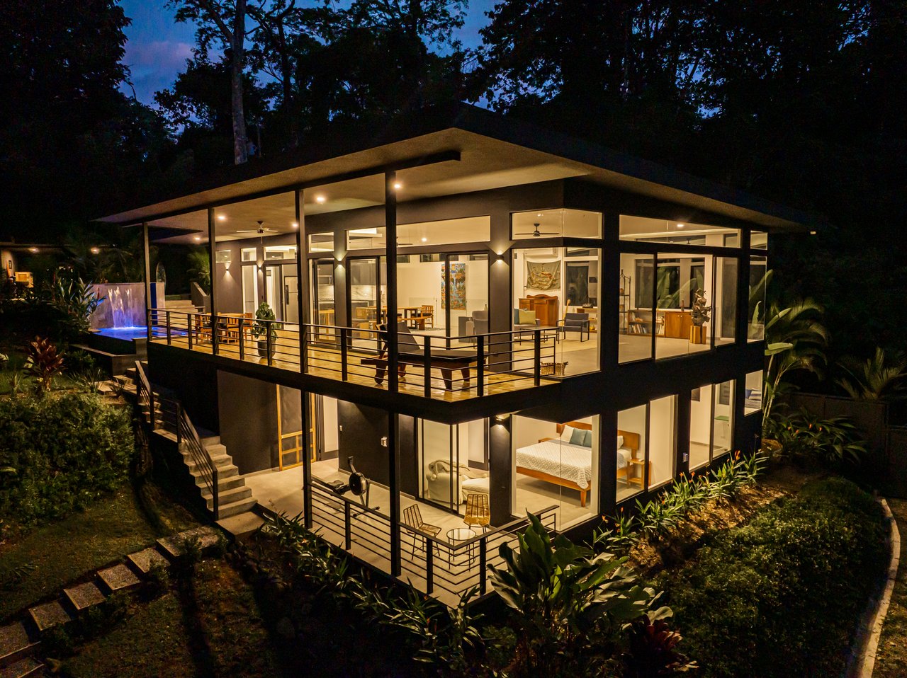 Escaleras Modern Elegance with Ocean Window Views and Jungle Tranquility, Dominical Costa Rica