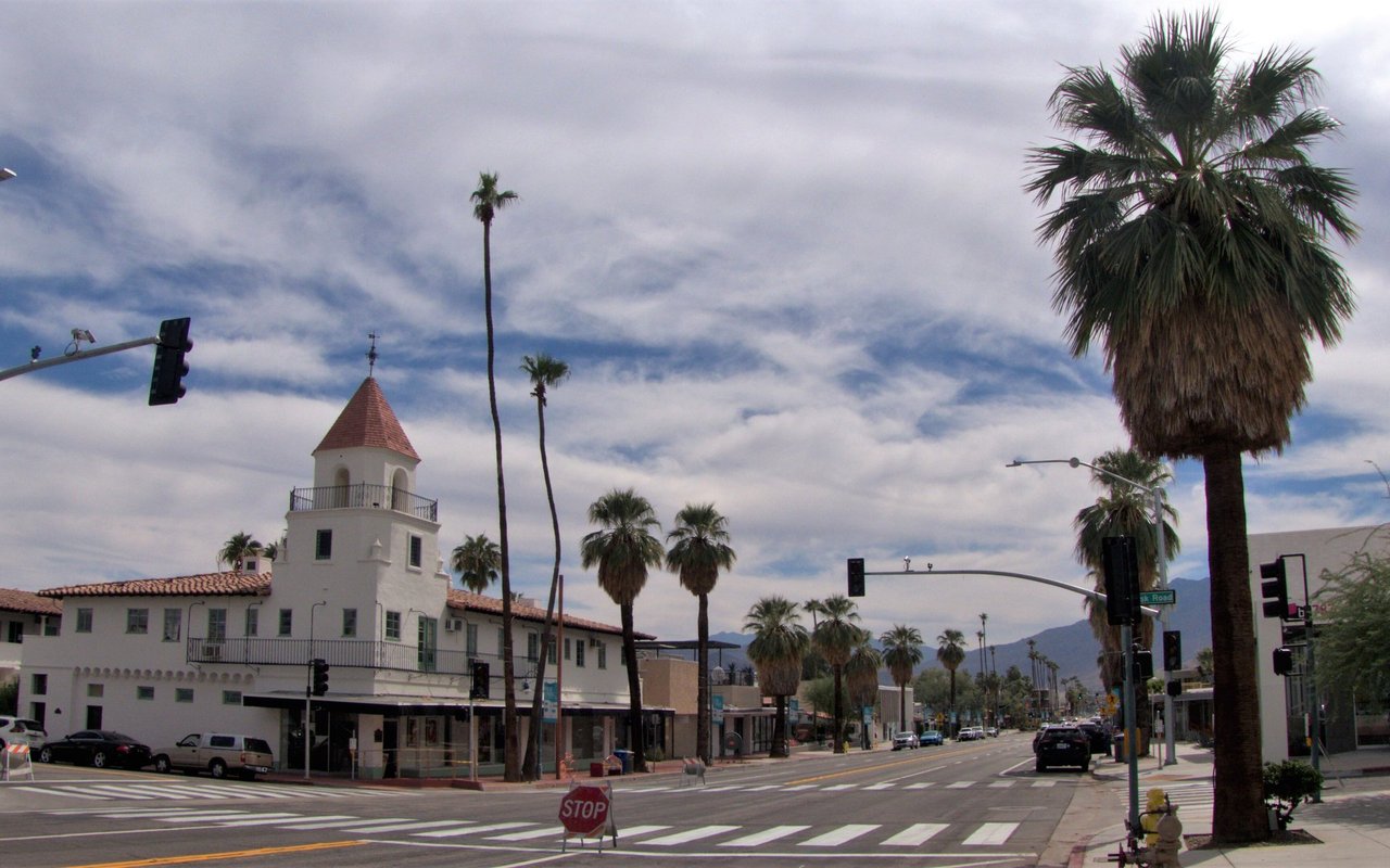 Palm Canyon Drive at Tamarisk Road in Palm Springs in September 2023