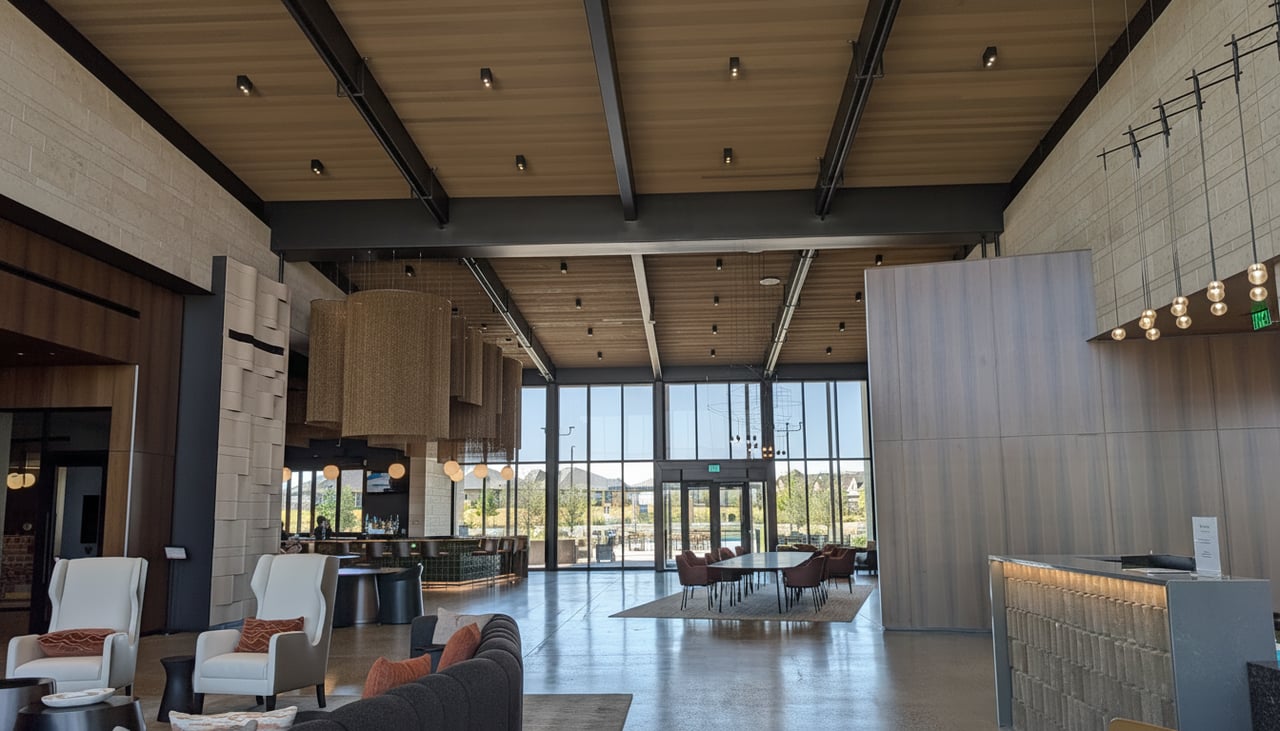 Main Entry and Gathering space at the Amenity Center at Del Webb at Legacy Hills Celina 55+ Community