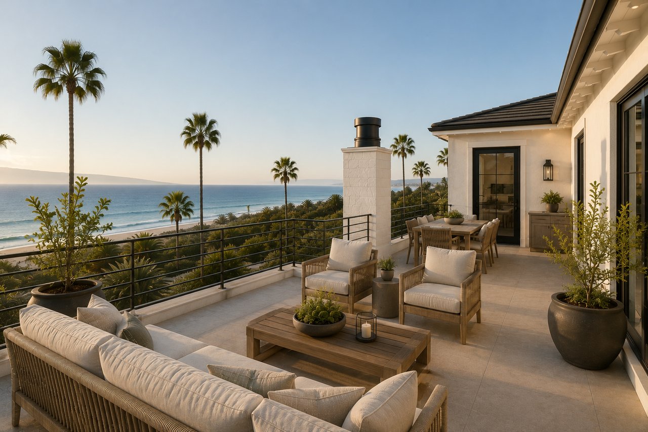 Ocean front rooftop patio
