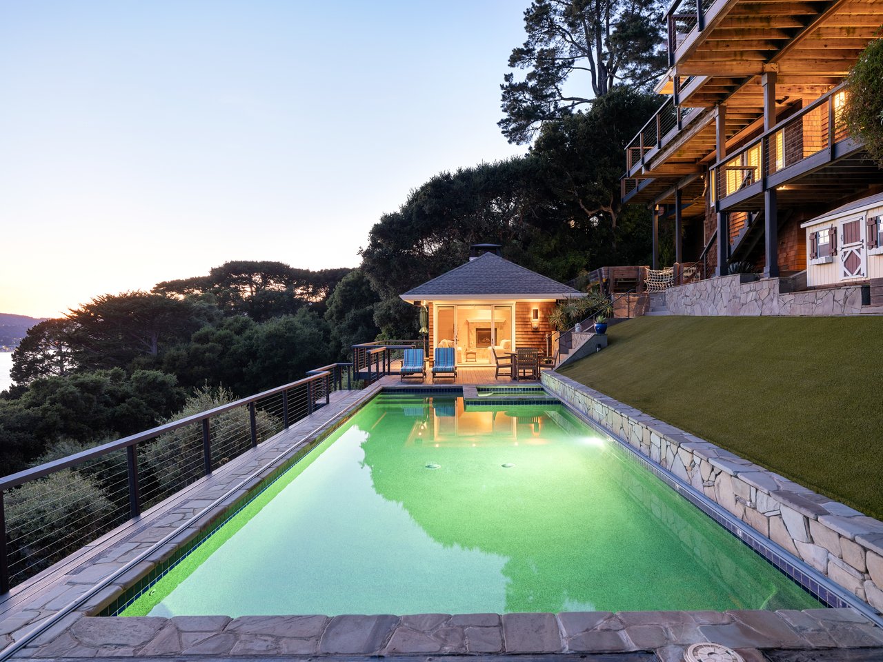 Exceptional Setting with views spanning San Francisco, the Golden Gate Bridge, Sausalito, and across the bay
