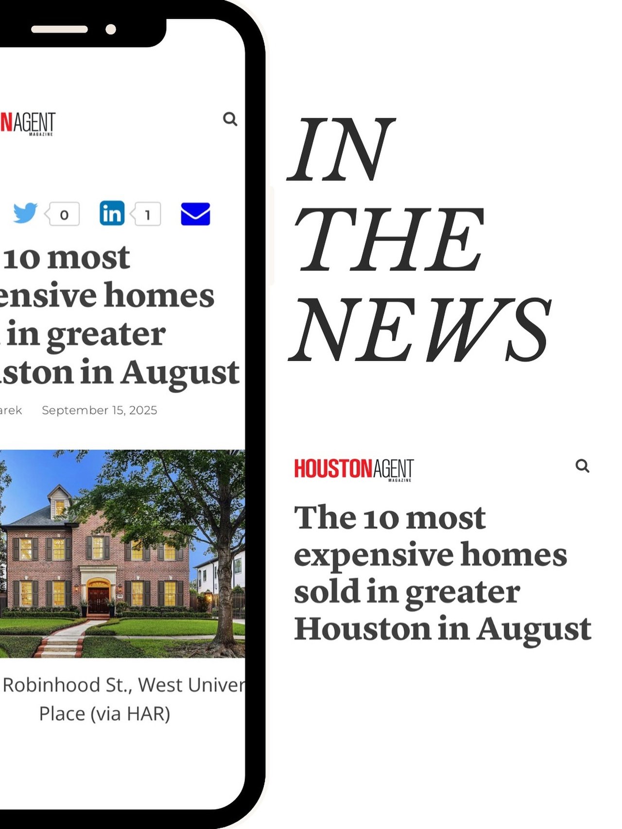 The 10 most expensive homes sold in greater Houston in August