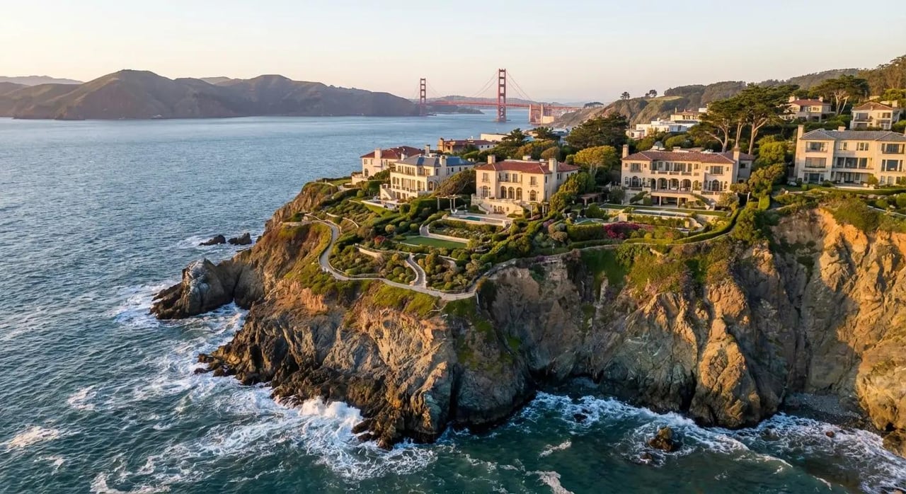 Sea Cliff San Francisco oceanfront homes with Golden Gate Bridge view and luxury coastal neighborhood