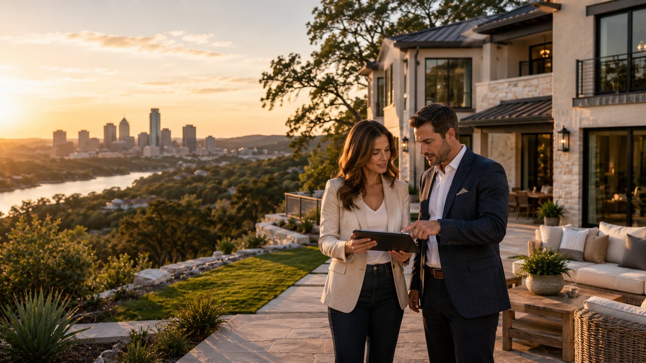 Luxury home exterior in Westlake Hills TX — selling a home in Westlake Hills and Bee Cave seasonal timing guide by Maria Aguirre