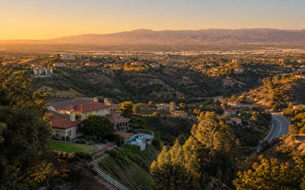 Hillside homes near the Woodland Hills and Calabasas border