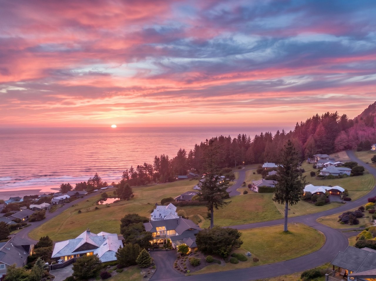 Sold ocean-view homesite at Braeridge Dr Lot 10 in Neahkahnie Meadow, Oregon, with gated access, panoramic coastal views, and buyer representation by Leisha Mizee-Riggert of Home + Sea Realty.