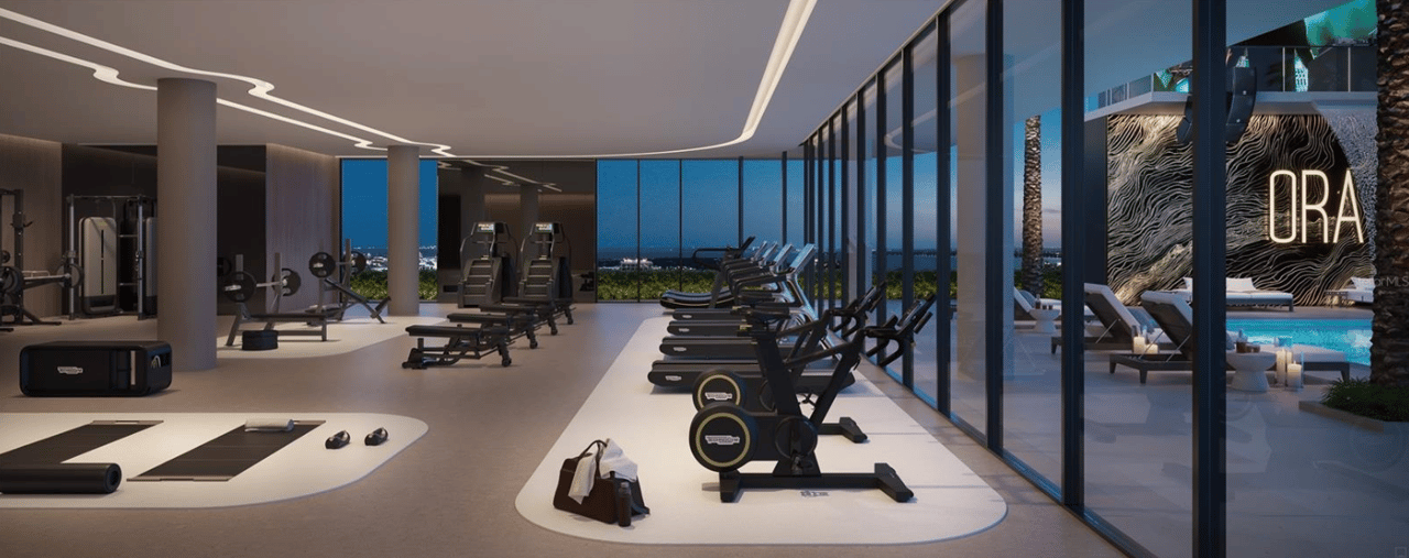 rendering of fitness center at hotel ora tampa 