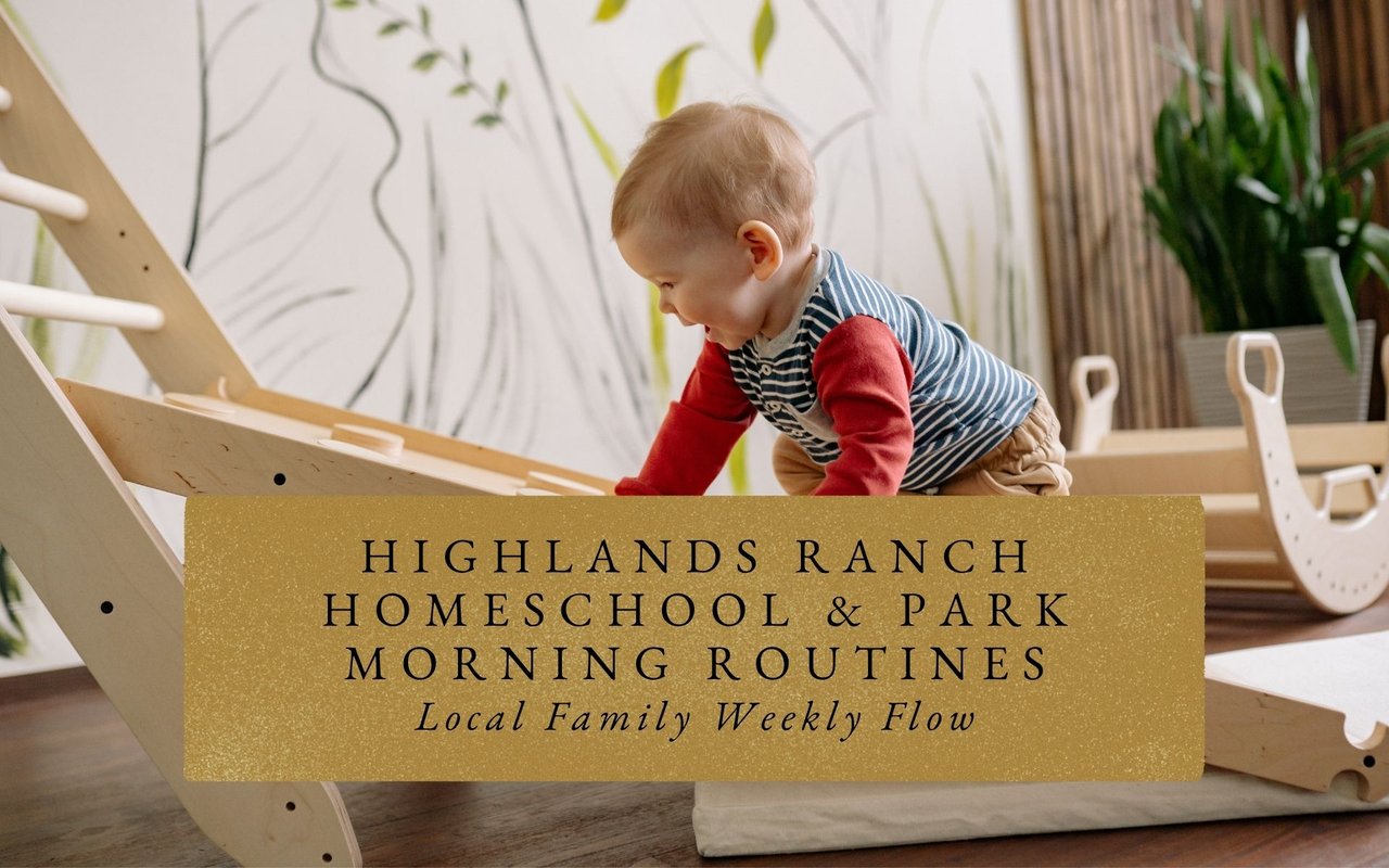 Children climbing slides at Highland Heritage Regional Park playground, family homeschool routine.