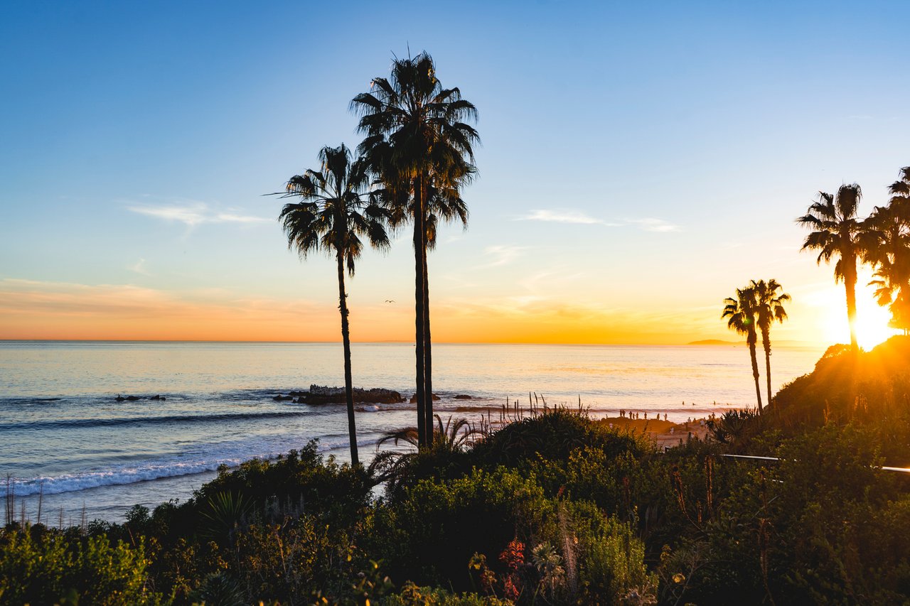 Laguna Beach ocean view at sunset