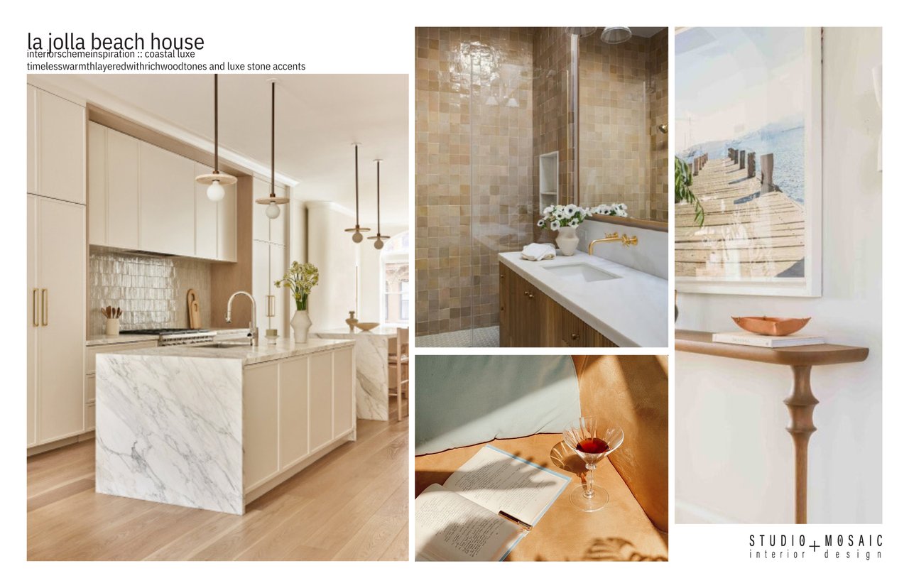La Jolla Beach House coastal-luxe interior inspiration by Studio Mosaic.