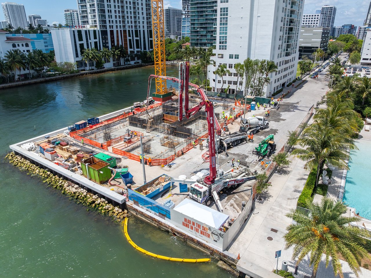 June 2025 | Villa Miami Finishes Concrete Pour on Iconic Edgewater Waterfront Tower