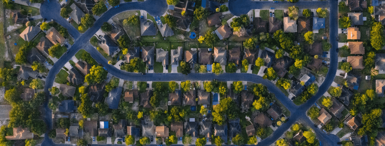 Overhead view of lush green neighbor hoods in Tri-Cities WA