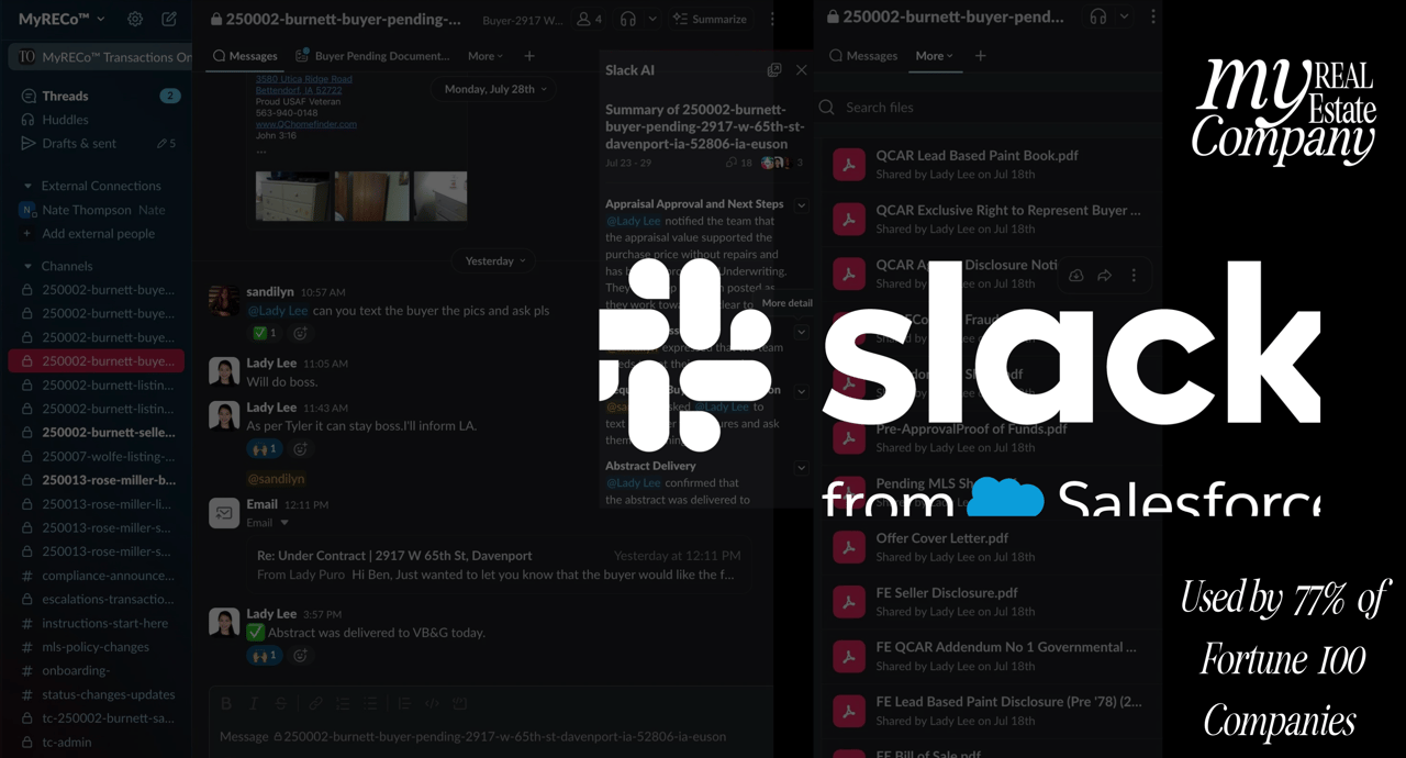 My Real Estate Company™ Joins 77% of Fortune 100 Companies Leveraging Slack for Compliance and Communication