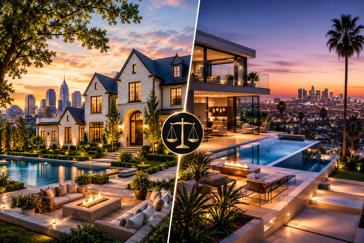 Luxury homes: suburban vs. modern. Morrell Property Collective