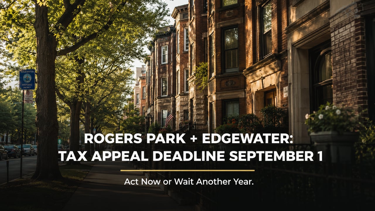 Rogers Park Chicago lakefront neighborhood residential street with vintage apartment buildings