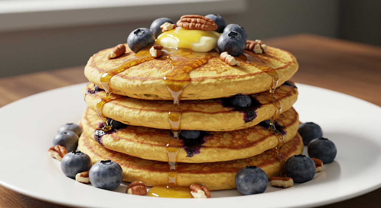 Almond Blueberry Pancakes