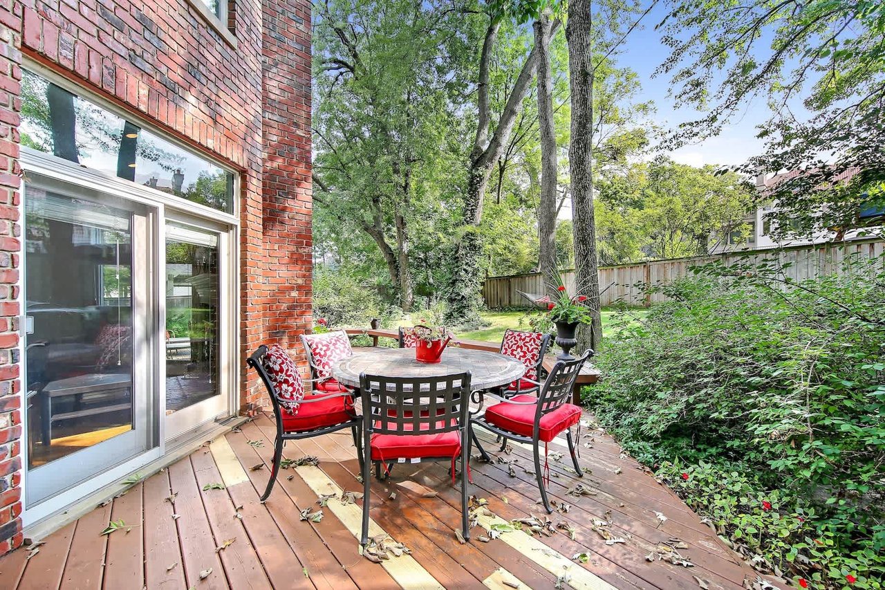 Enjoying Panoramic Views of the Lush Backyard