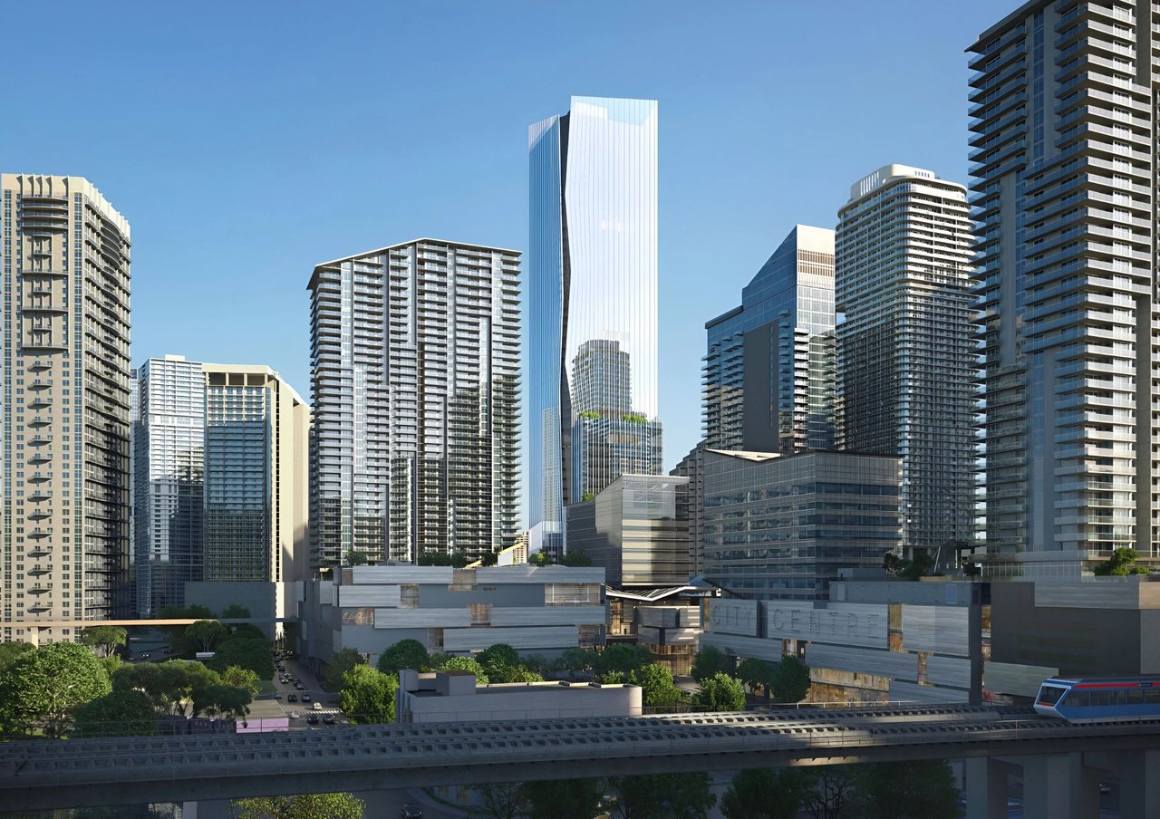 Construction persists on One Brickell City Centre, poised to become the tallest commercial building in Florida (Dec 2023)