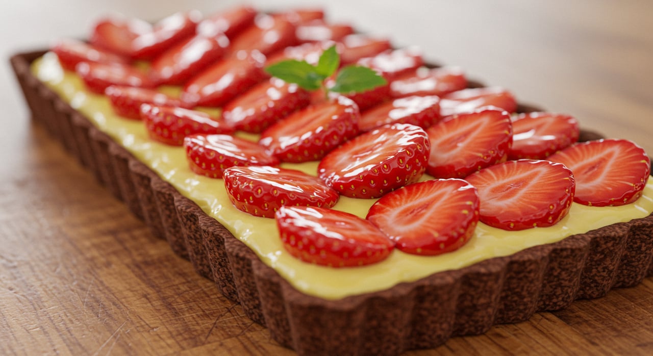 Meyer Lemon Curd Strawberry Tart with Nut Crust