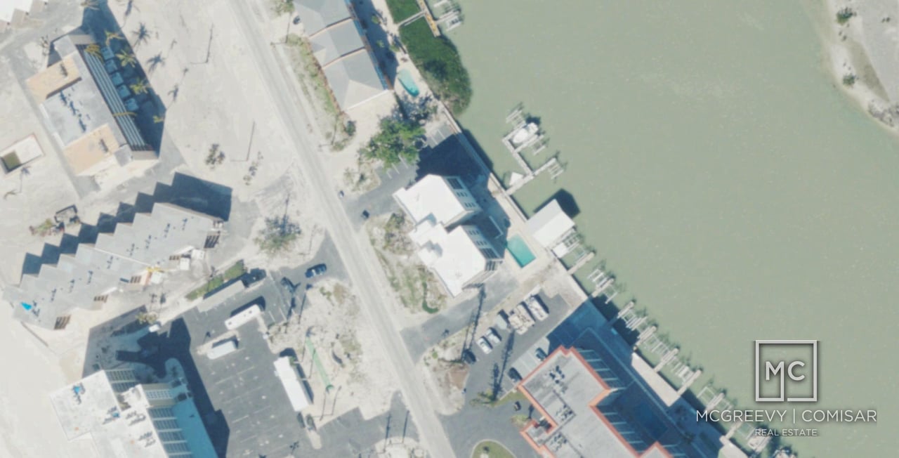 Aerial view of Gulf Harbor condominium, Bonita Beach, FL