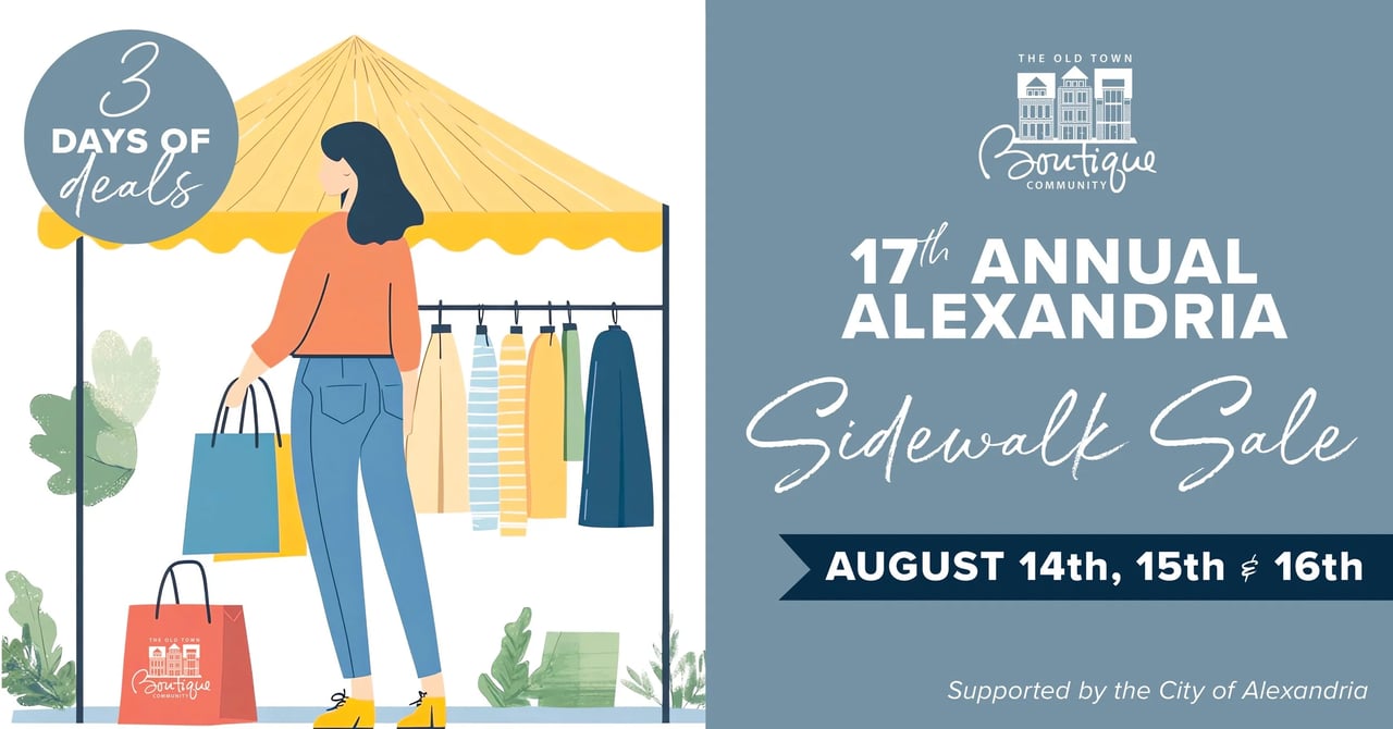 17th Annual Old Town Alexandria Sidewalk Sale Returns August 14th-16th, 2026