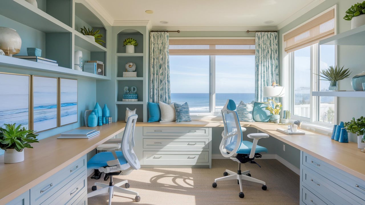 Coastal Home Office Design Ideas