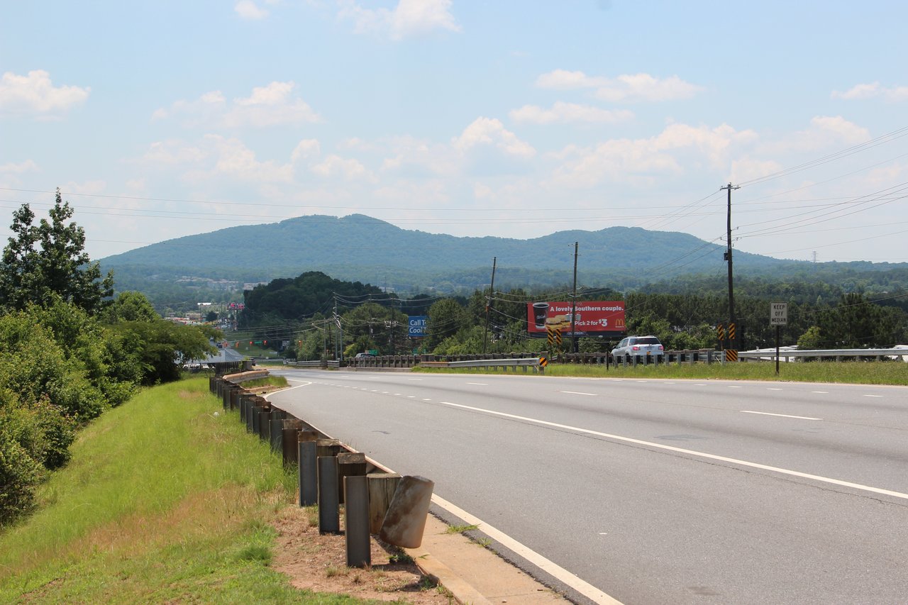 Kennesaw Mountain on the skyline in Cobb County, Georgia